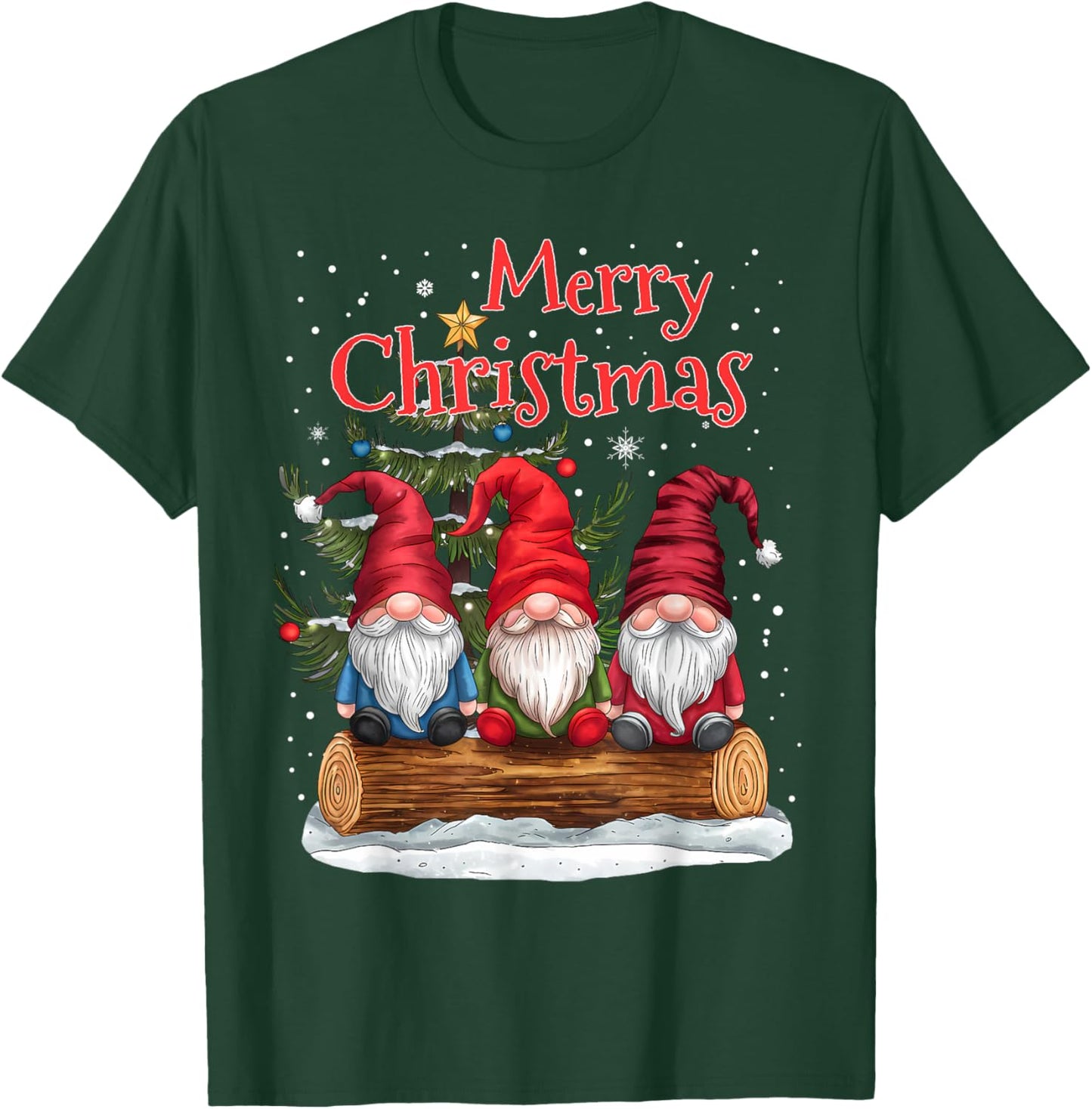 Merry Christmas Gnomes Family Xmas Festive Holiday Gnome T-Shirt - T-Shirt | Forest
