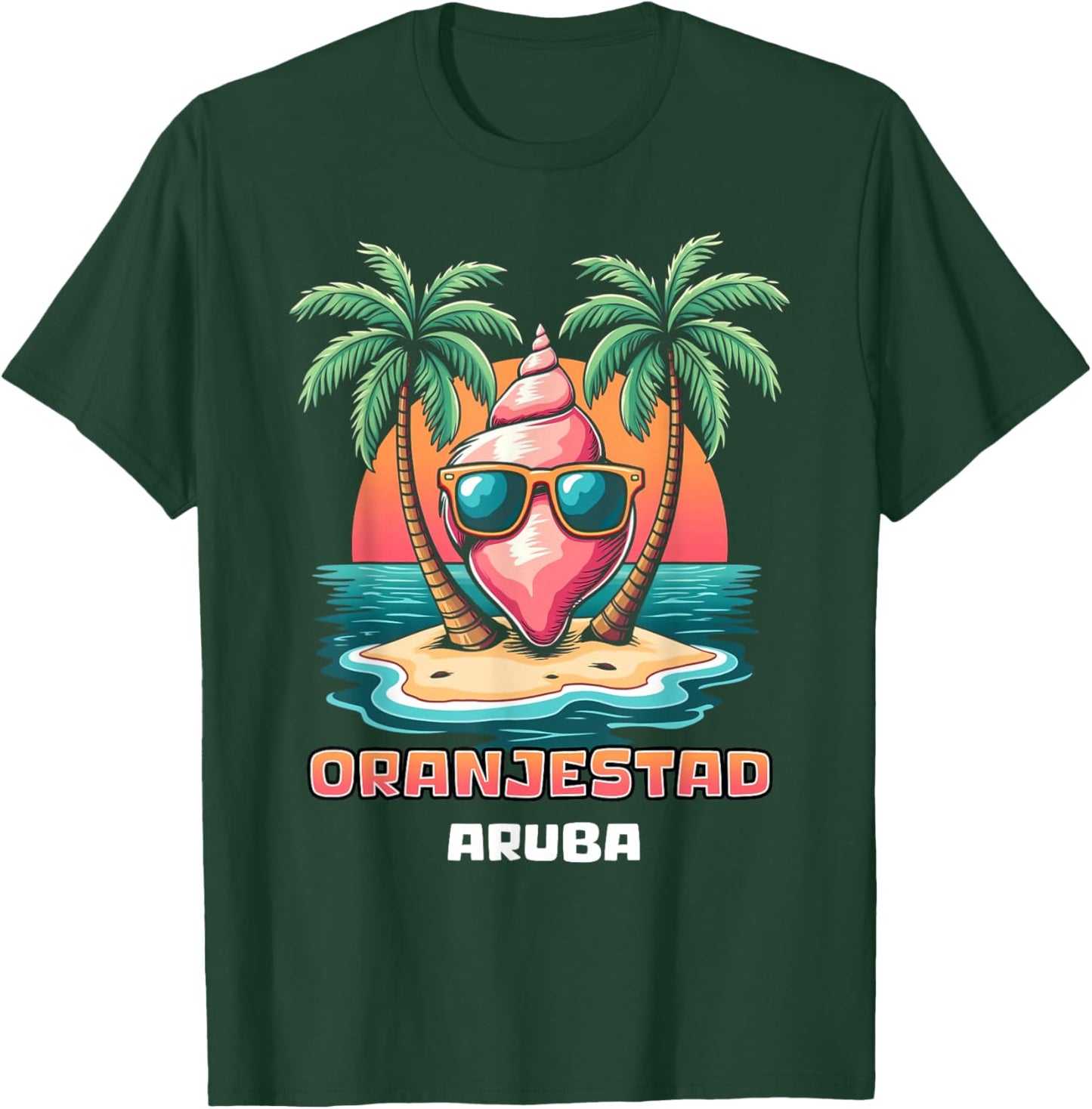 Oranjestad Aruba Beach Vacation Seashell Summer T-Shirt - T-Shirt | Forest