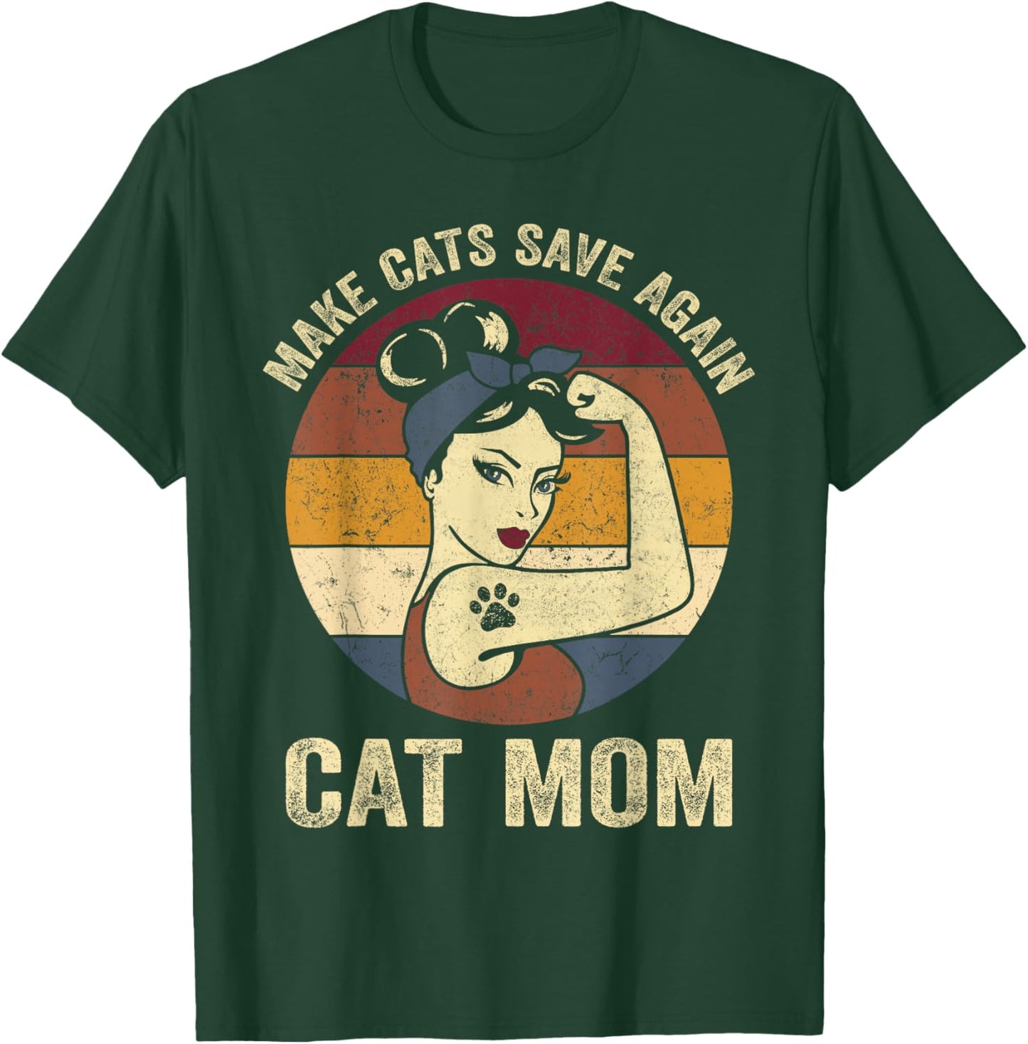 Rosie Retro Cat Mom Trump Make Cats Save Again T-Shirt - T-Shirt | Forest