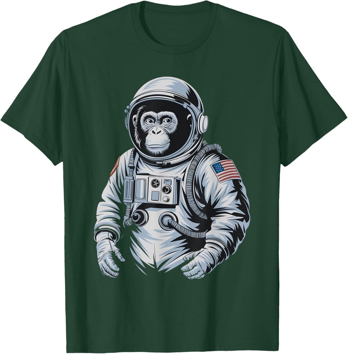 Vintage Space Astronaut Monkey Graphic T-Shirt - T-Shirt | Forest