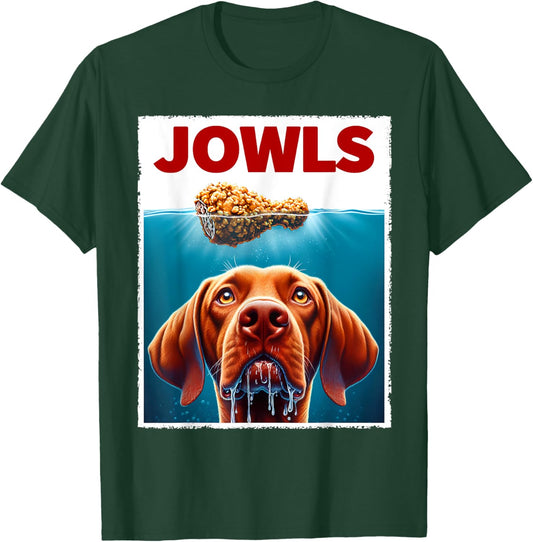 Funny Vizsla and Fried Chicken Parody Jowls Dog Lover Men Women Kids T-Shirt - T-Shirt | Forest