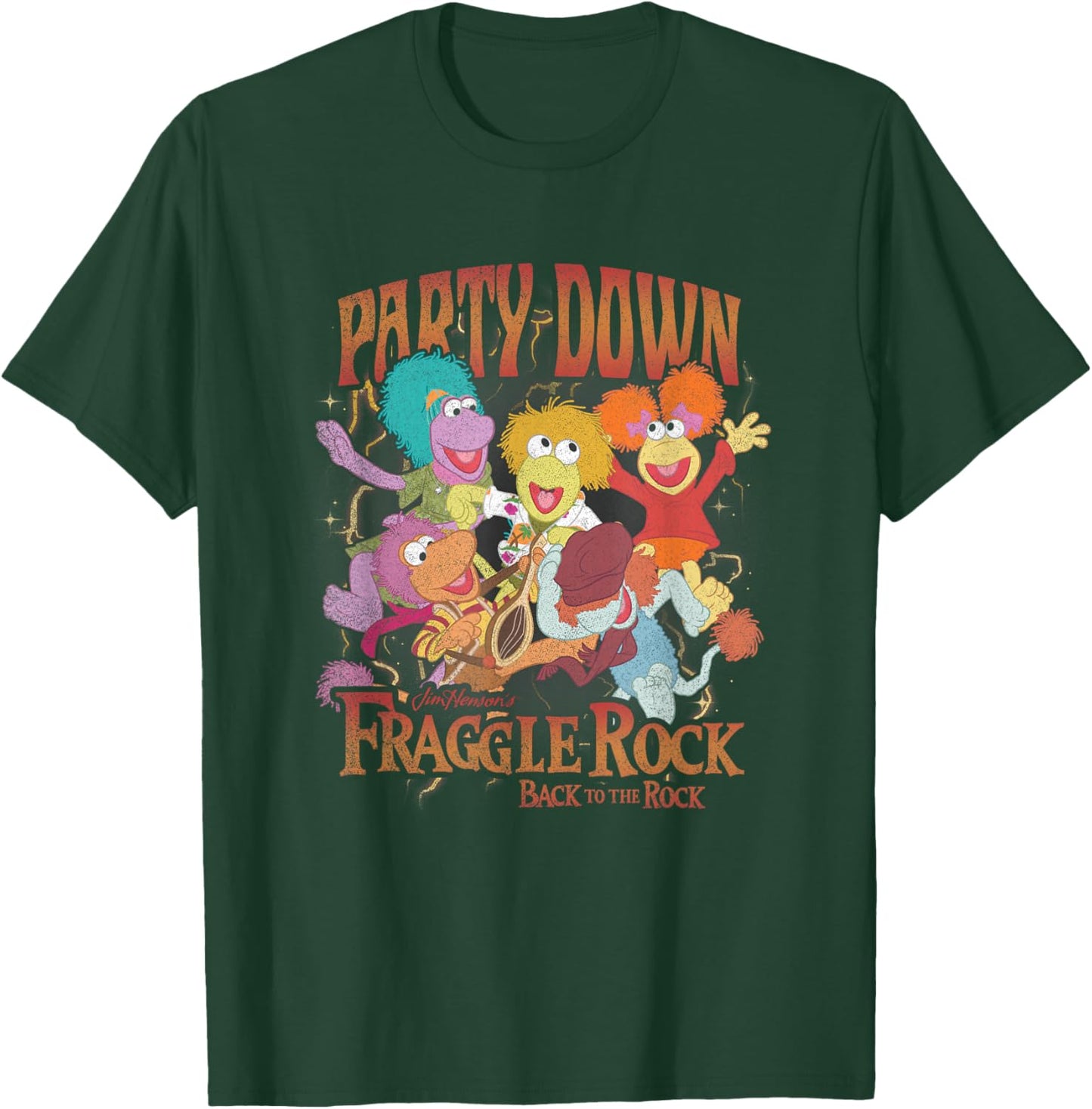 Fraggle Rock Party Down Back to The Rock Vintage Big Poster T-Shirt - T-Shirt | Forest