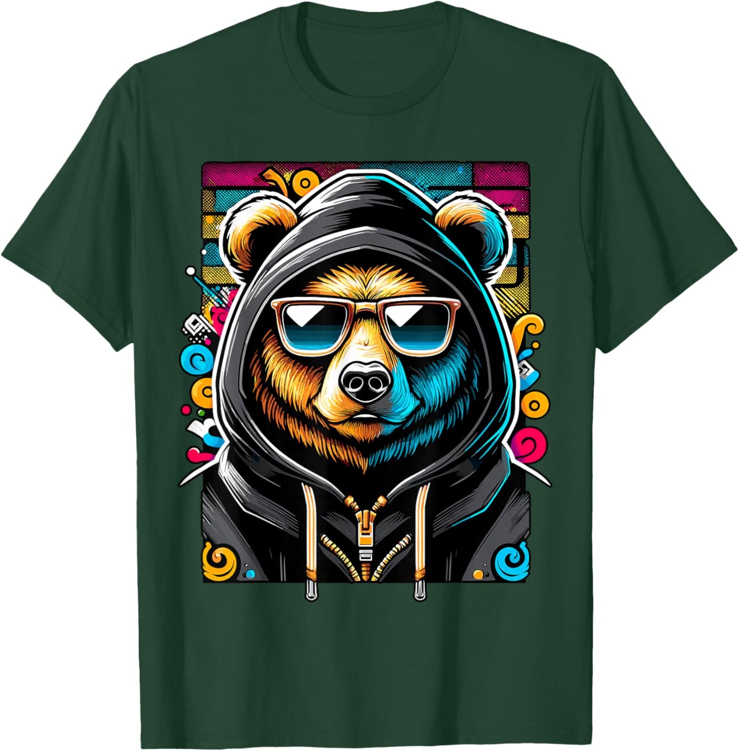 Hip Hop Teddy Bear with Sunglasses Rap Music T-Shirt - T-Shirt | Forest
