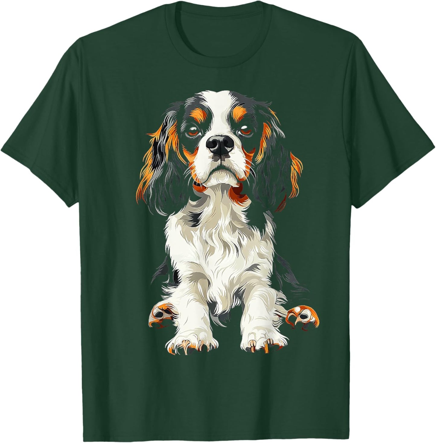 Cavalier King Charles Spaniel Dog Graphic Pet Artwork Women Kids T-Shirt - T-Shirt | Forest