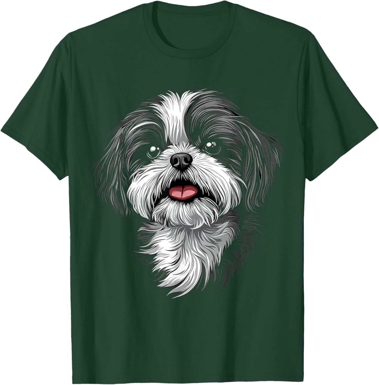 Shih Tzu Dog Motif Pet Illustration Shih Tzu T-Shirt - T-Shirt | Forest