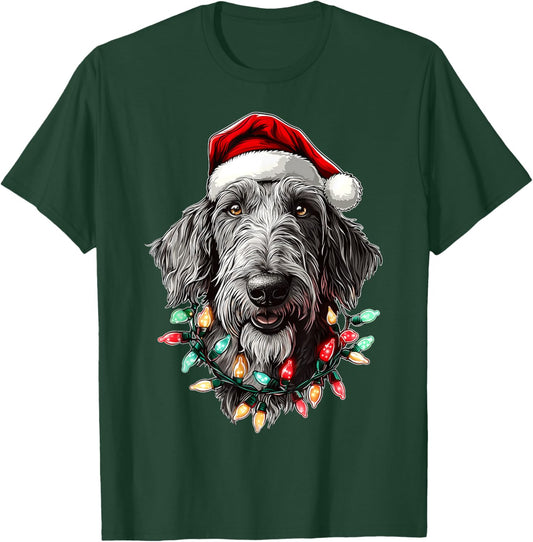 Irish Wolfhound Dog Christmas Hat Xmas Women Kids T-Shirt - T-Shirt | Forest