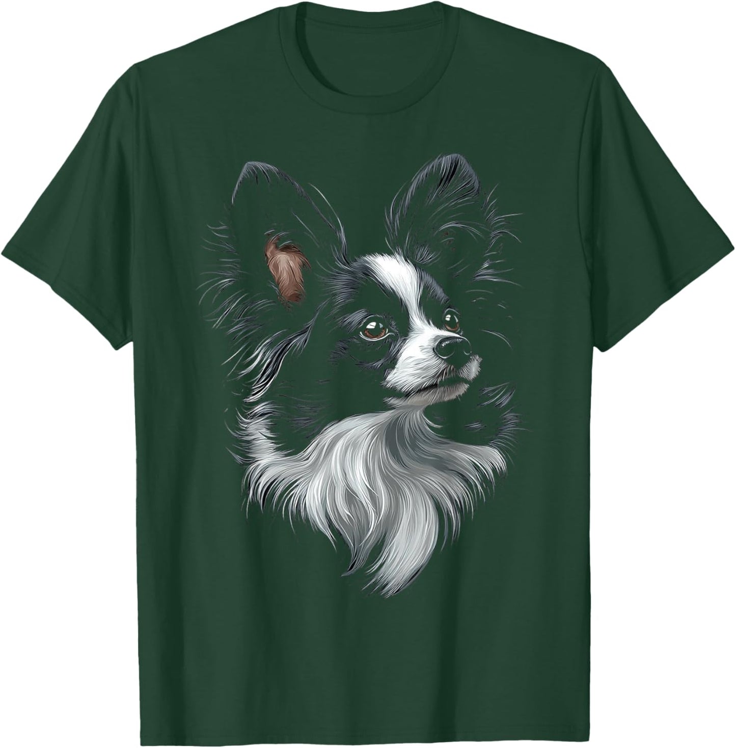 Papillon Dog Motif Pet Art Papillon T-Shirt - T-Shirt | Forest
