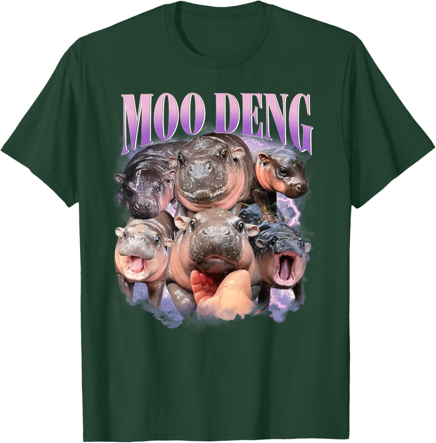 Funny Moo-Deng Baby Pygmy Hippo Cute Zoo For Family T-Shirt - T-Shirt | Forest