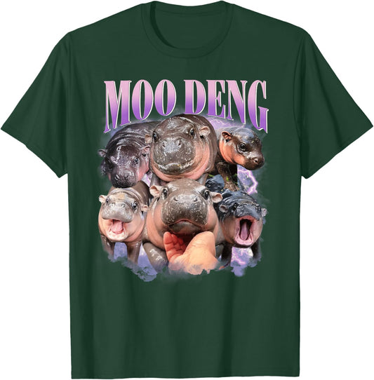 Funny Moo-Deng Baby Pygmy Hippo Cute Zoo For Family T-Shirt - T-Shirt | Forest