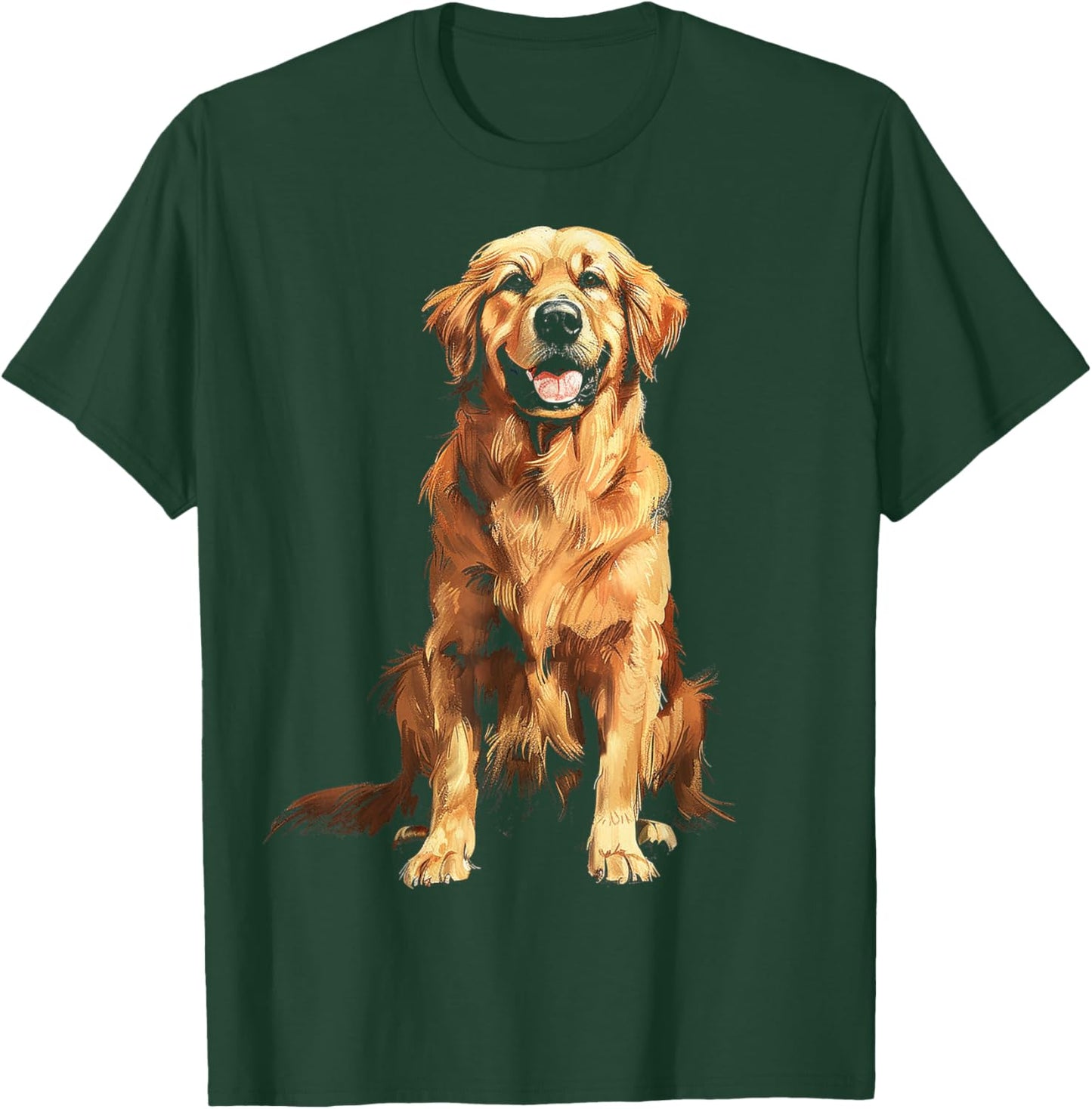 Golden Retriever Dog Motif Pet Art Golden Retriever Women Kids T-Shirt - T-Shirt | Forest