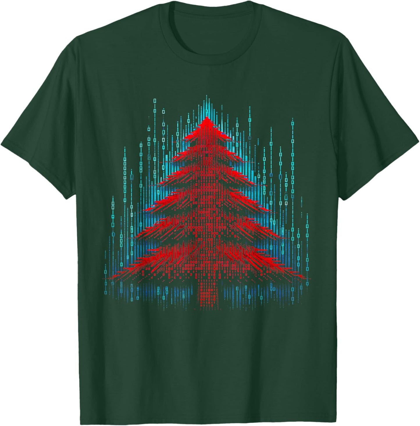 Funny Binary Christmas Tree Computer Programmer Geek for man T-Shirt - T-Shirt | Forest