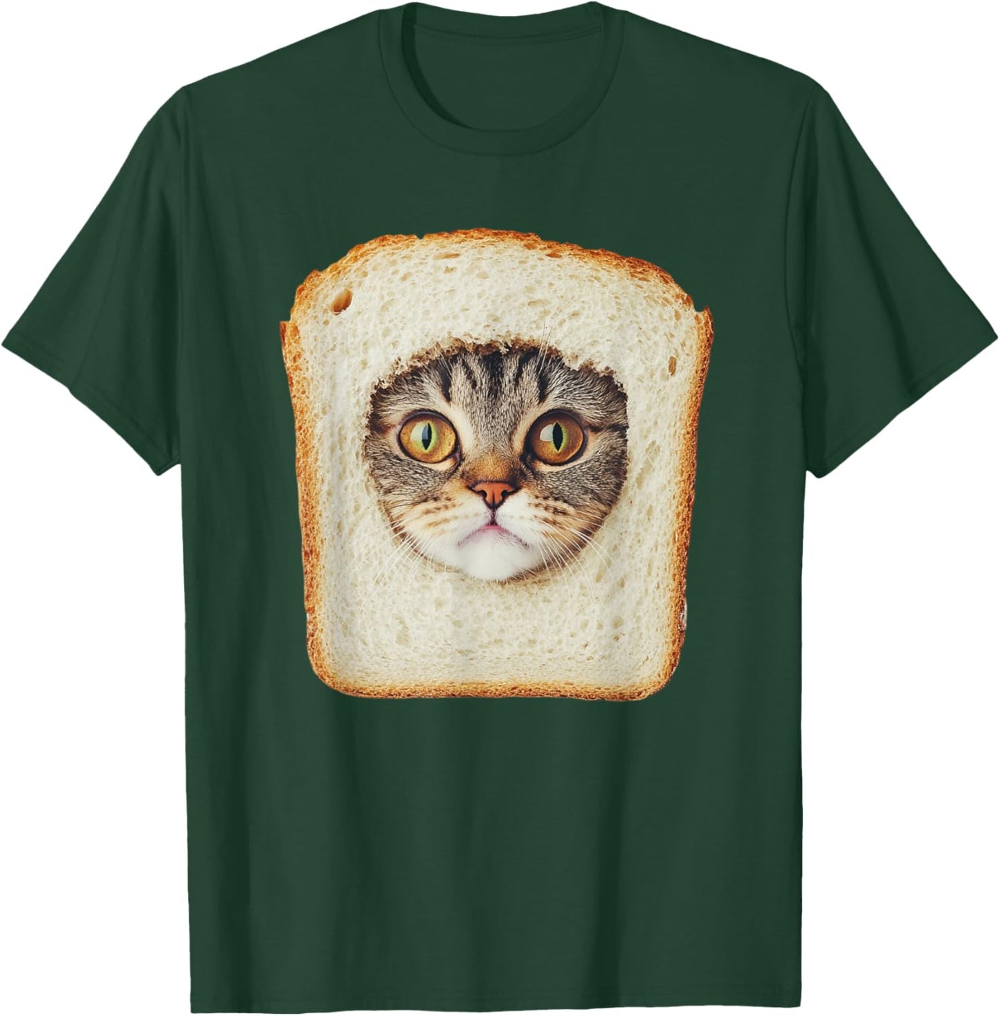 Funny Bread Cat Photo Men Women Kids T-Shirt - T-Shirt | Forest