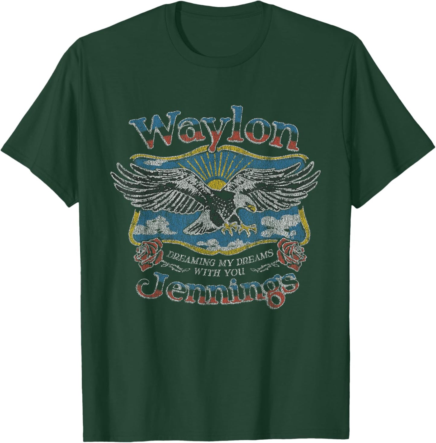 Waylon Jennings - Official Merchandise - Dreaming My Dreams T-Shirt - T-Shirt | Forest