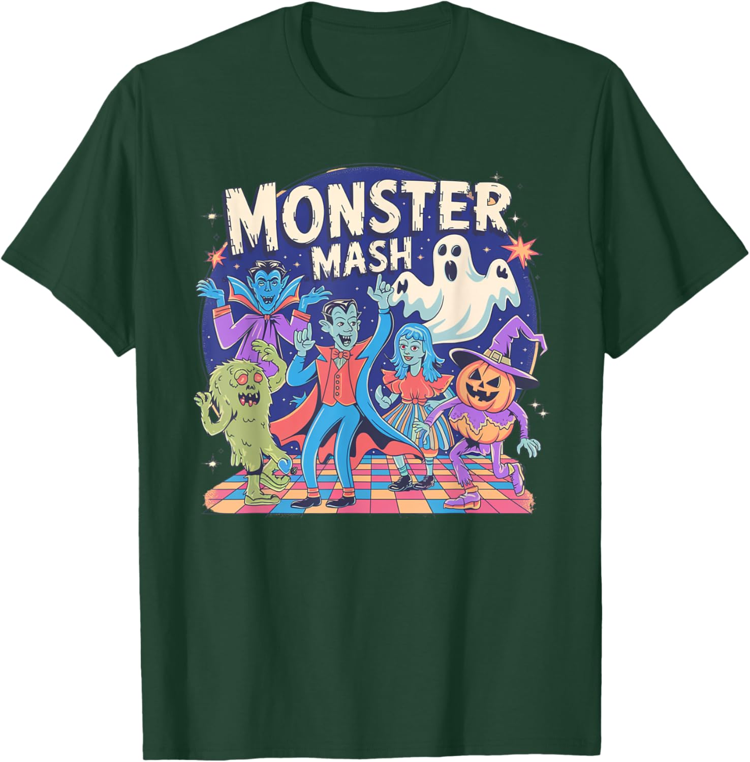 Vintage Monster Mash Funny Halloween Candy Handers T-Shirt - T-Shirt | Forest