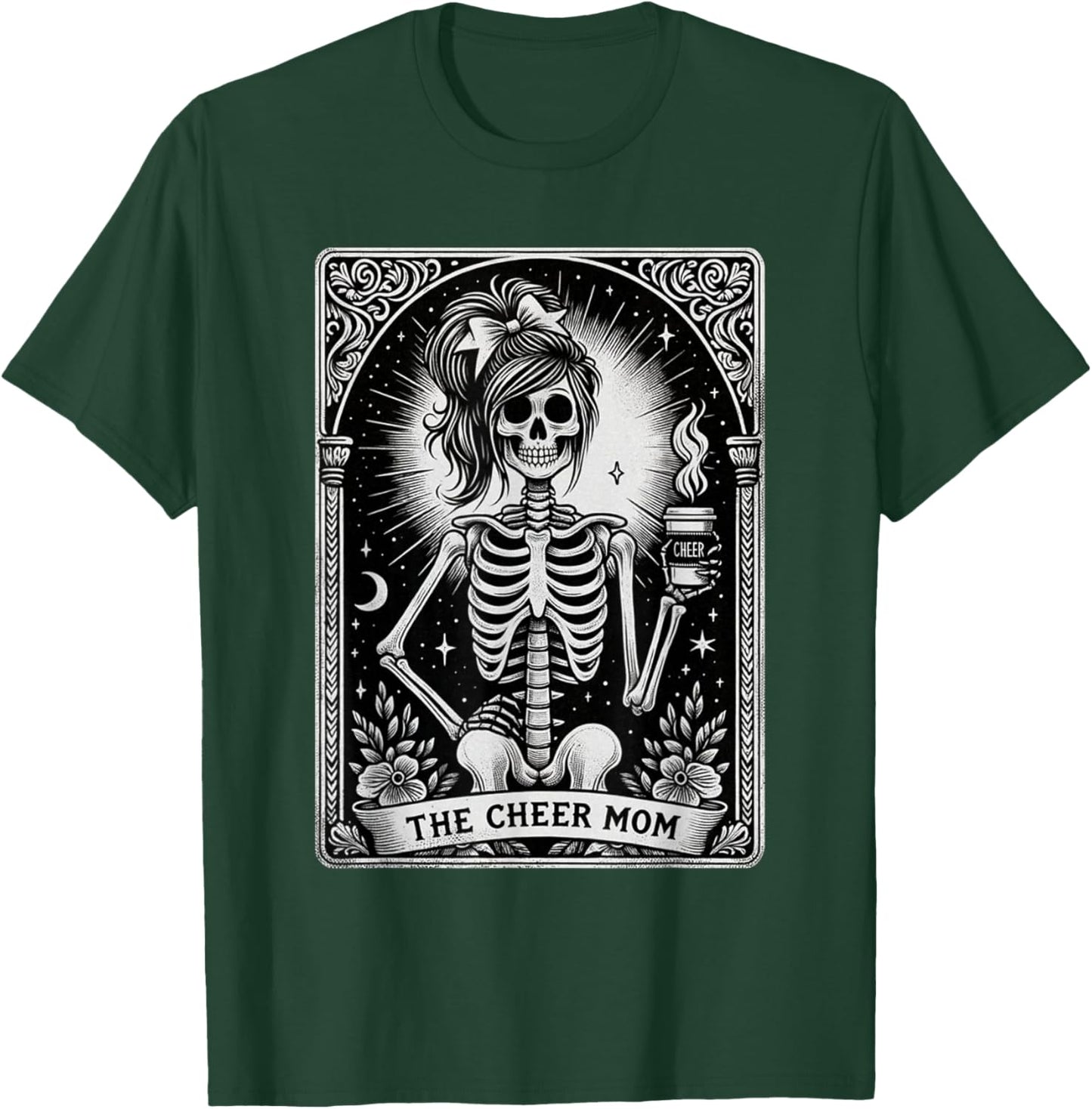 Funny Cheer Mom Halloween, Tarot Card Cheerleading Mom T-Shirt - T-Shirt | Forest