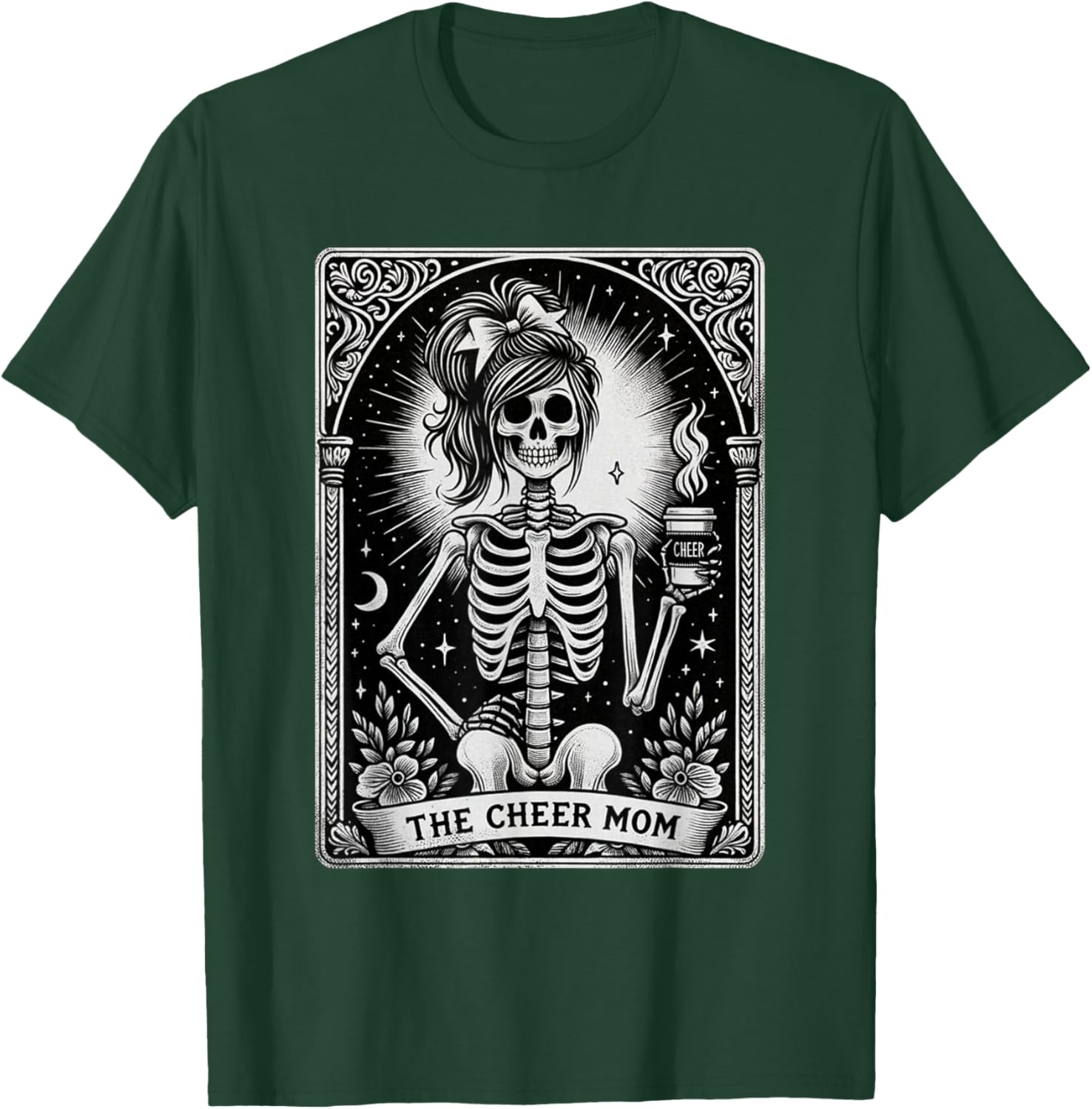Funny Cheer Mom Halloween, Tarot Card Cheerleading Mom T-Shirt - T-Shirt | Forest