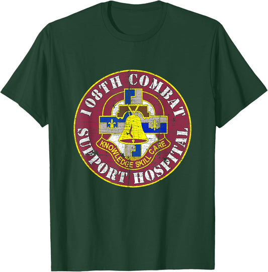 108th Combat Support Hospital Veterans Day Vintage Gifts T-Shirt - T-Shirt | Forest