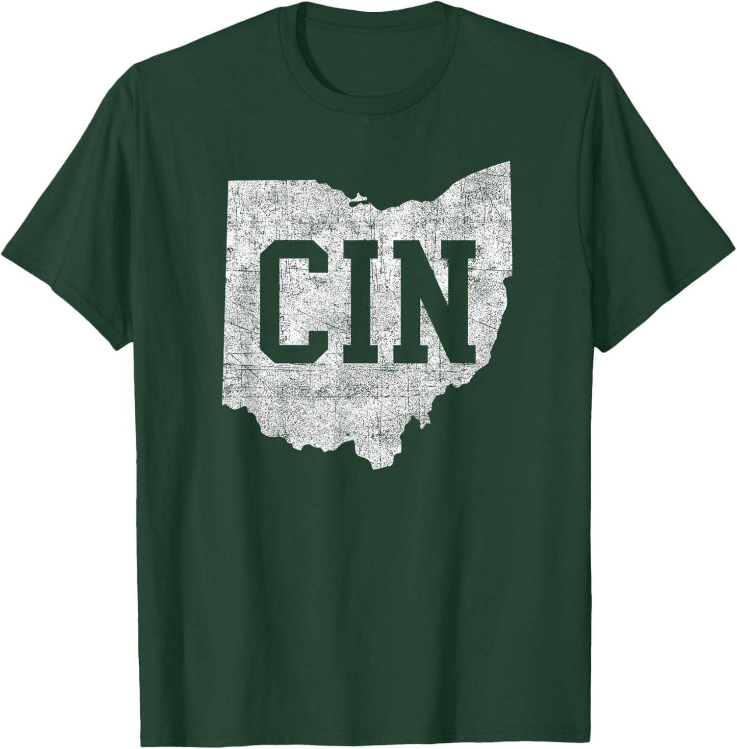 Retro CIN Cincinnati Ohio Travel Souvenir Vintage Style T-Shirt - T-Shirt | Forest
