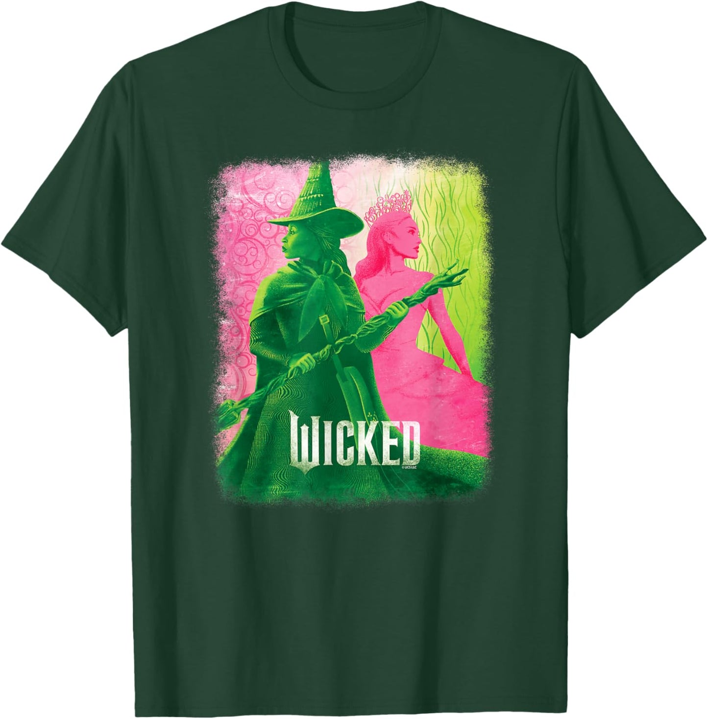 Wicked -Kids Movie Tie-In , Black, Small, Short Sleeve, , Tonal Effect Movie Design T-Shirt - T-Shirt | Forest