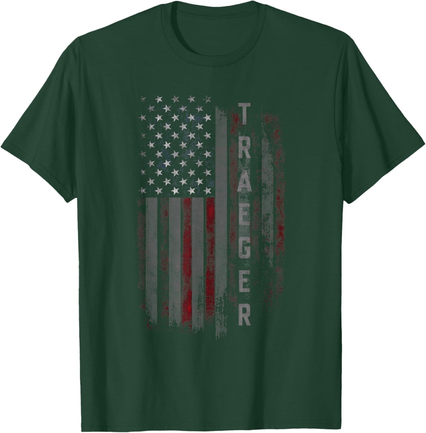 Traeger Family American Flag T-Shirt - T-Shirt | Forest