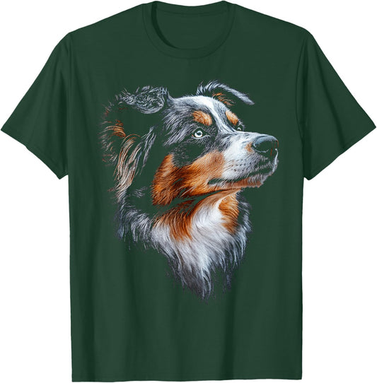 Australian Shepherd Dog Pet Artwork Australian Shepherd T-Shirt - T-Shirt | Forest
