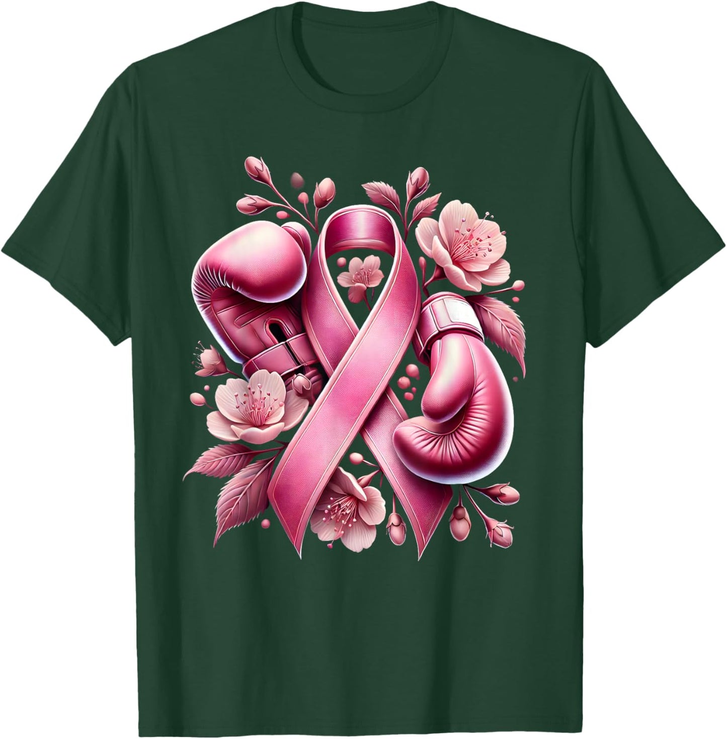 Breast Cancer Warrior Breast Cancer Fighter Pink Ribbon T-Shirt - T-Shirt | Forest