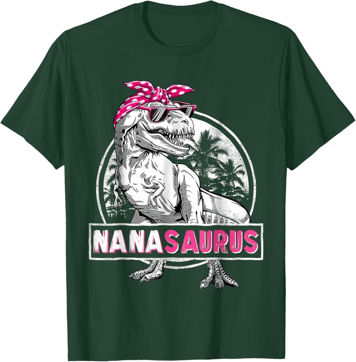 Funny Grandma Saurus Dinosaur Nanasaurus Family Matching T-Shirt - T-Shirt | Forest