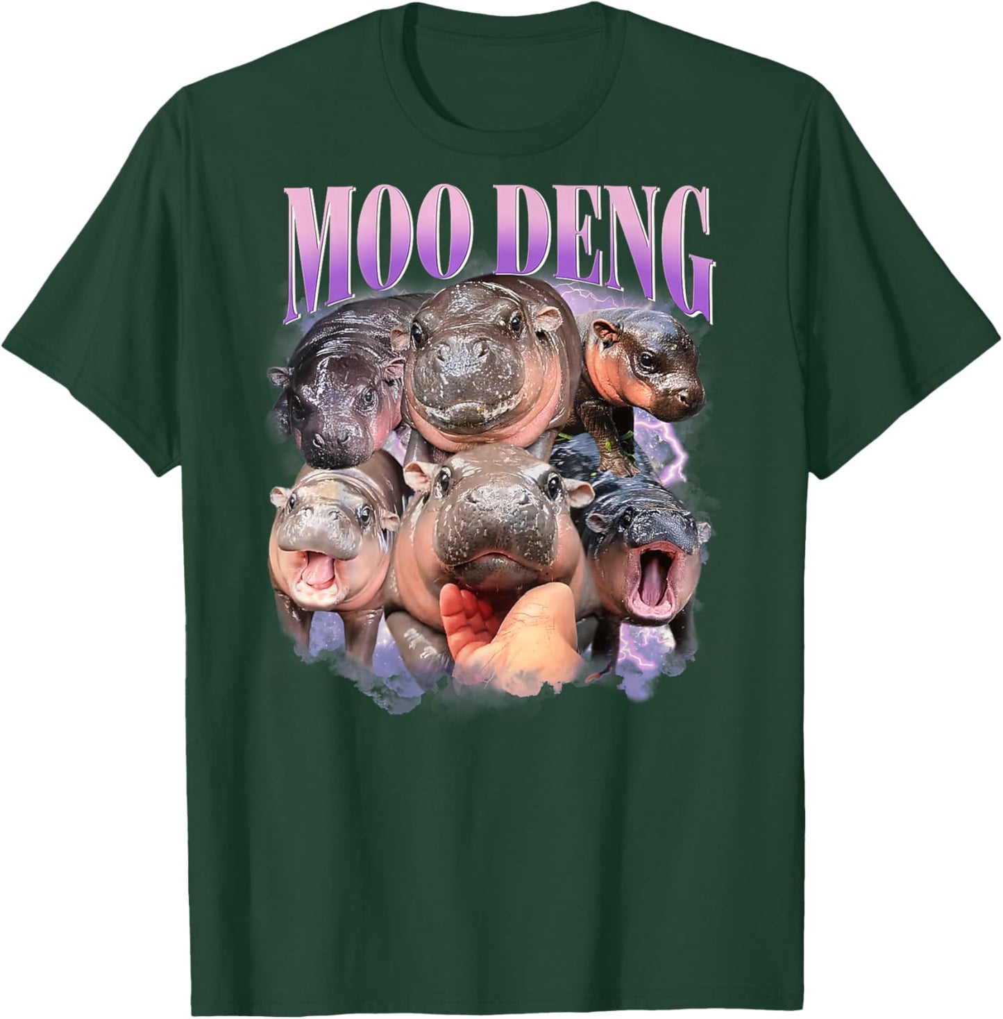 Funny Moo-Deng Baby Pygmy Hippo Cute Zoo For Family On Back T-Shirt - T-Shirt | Forest