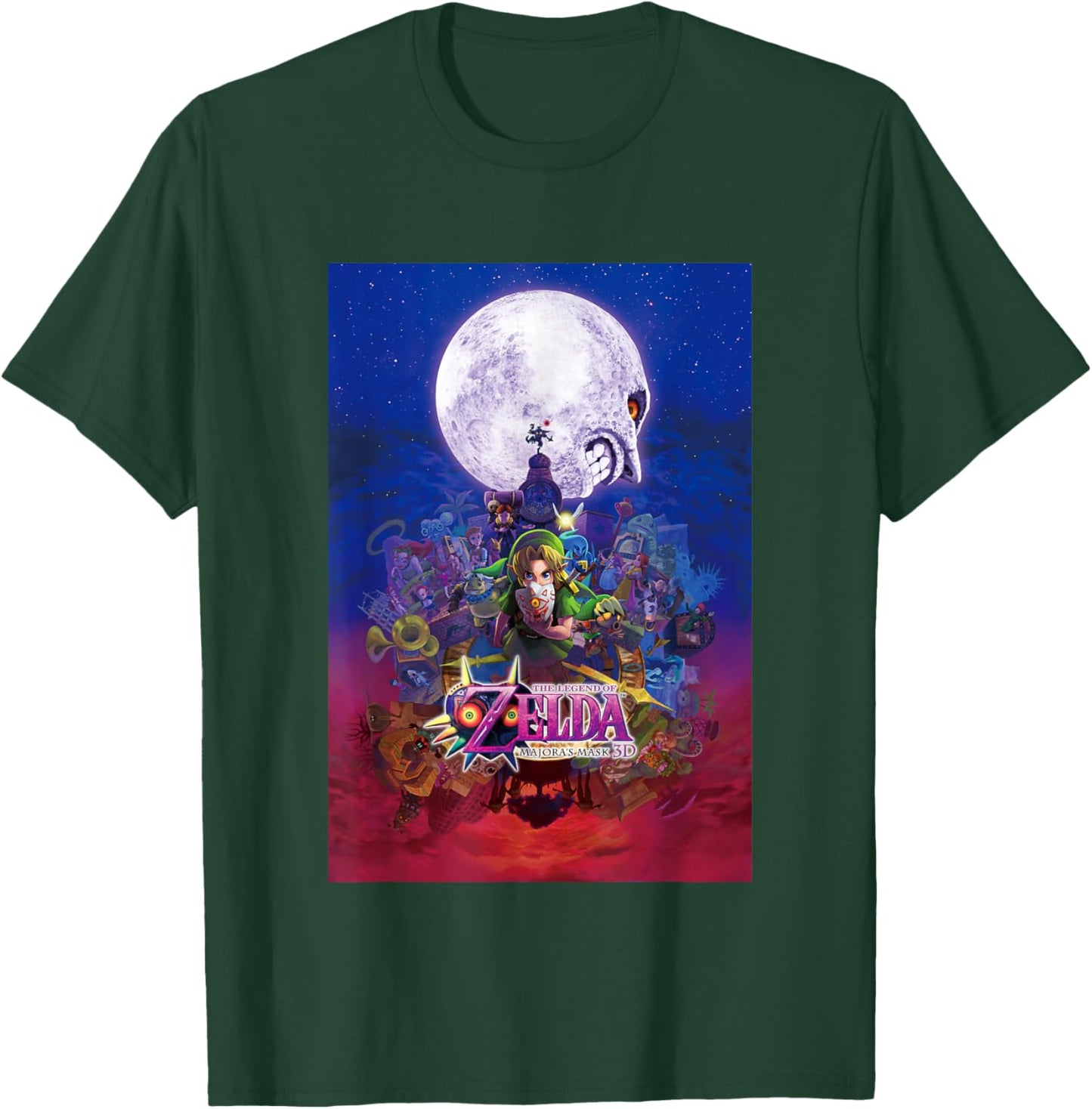 The Legend of Zelda Majora's Mask Gradient Distressed Poster T-Shirt - T-Shirt | Forest