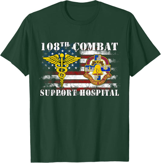 108th Combat Support Hospital Veterans Day Vintage Gifts T-Shirt - T-Shirt | Forest