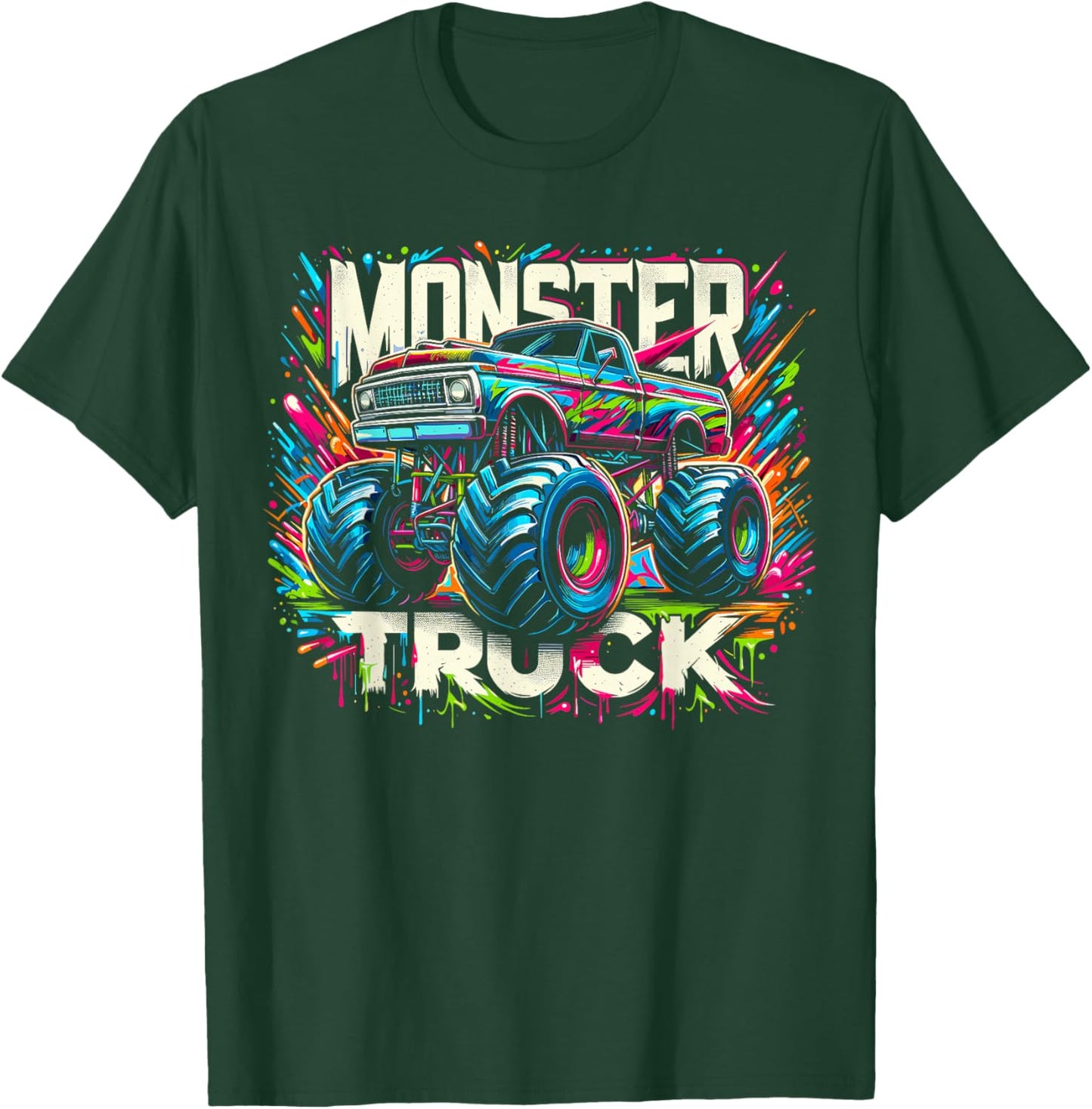 Colorful Graffiti Monster Truck T-Shirt - T-Shirt | Forest