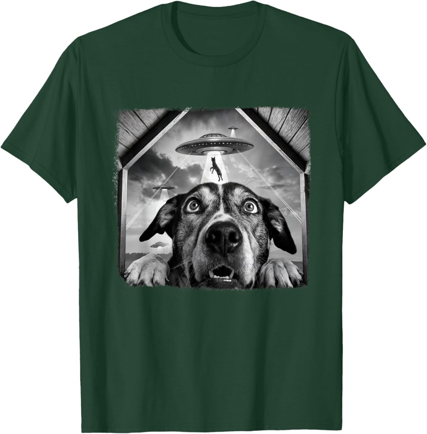 Dog Abducted By Aliens Funny Halloween Ufo Dog Mom Dad Women T-Shirt - T-Shirt | Forest