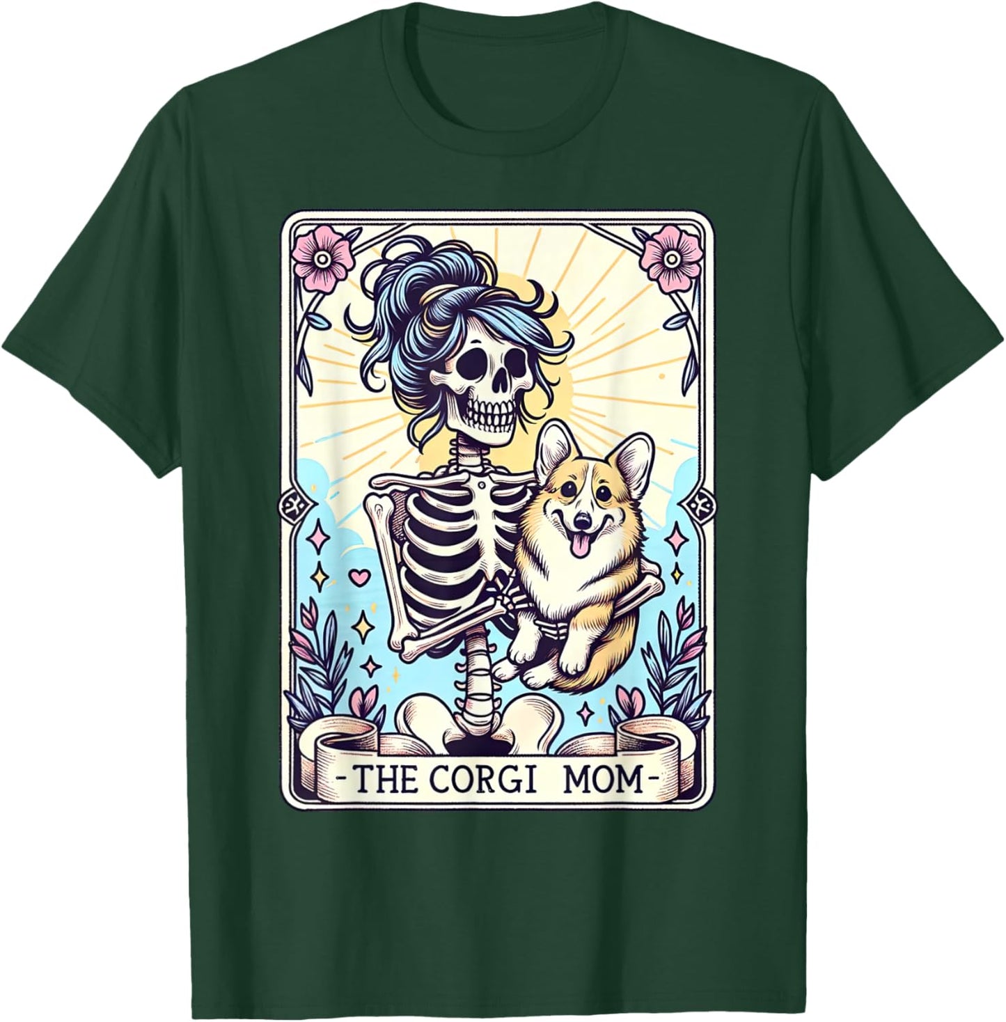 The Corgi Mom Skeleton Corgi Mama Puppy Dog Lover Women T-Shirt - T-Shirt | Forest