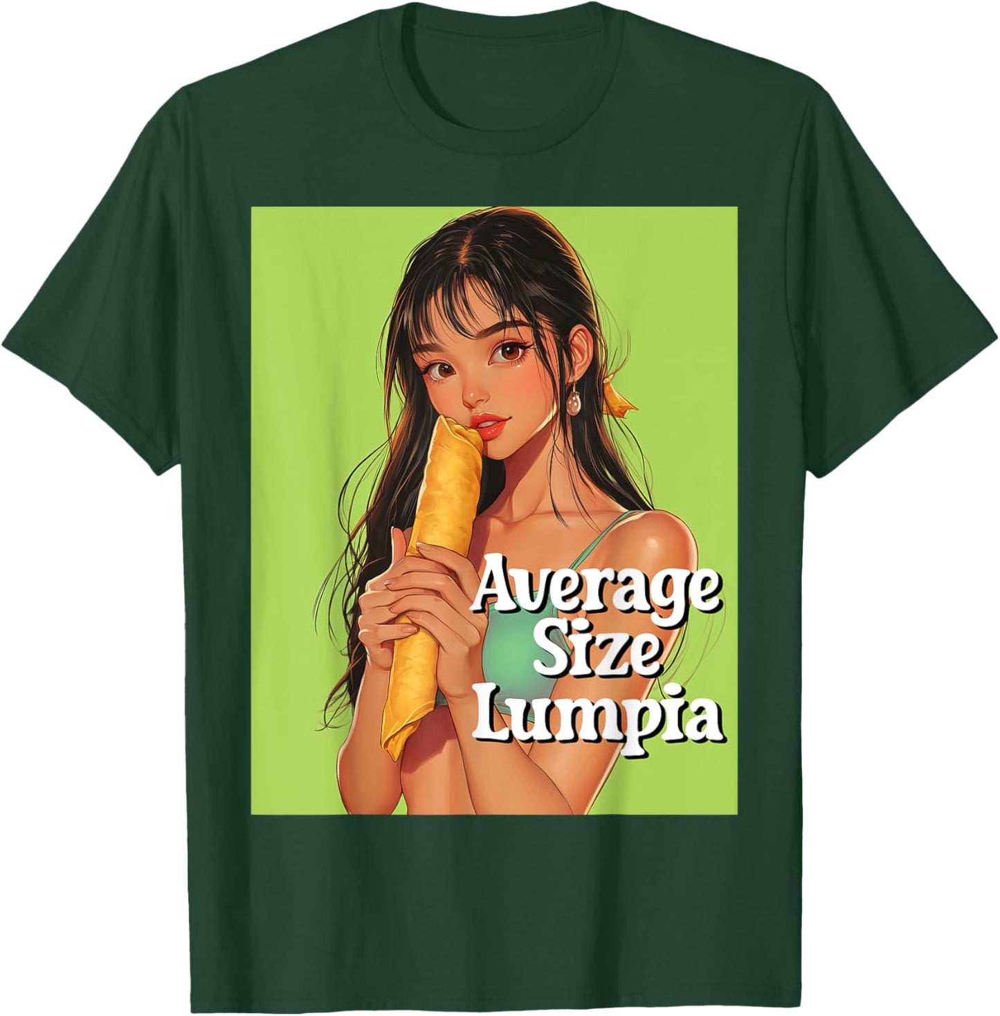 Makati T. T. Co. Average Size Lumpia Design -Adults Black T-Shirt - T-Shirt | Forest