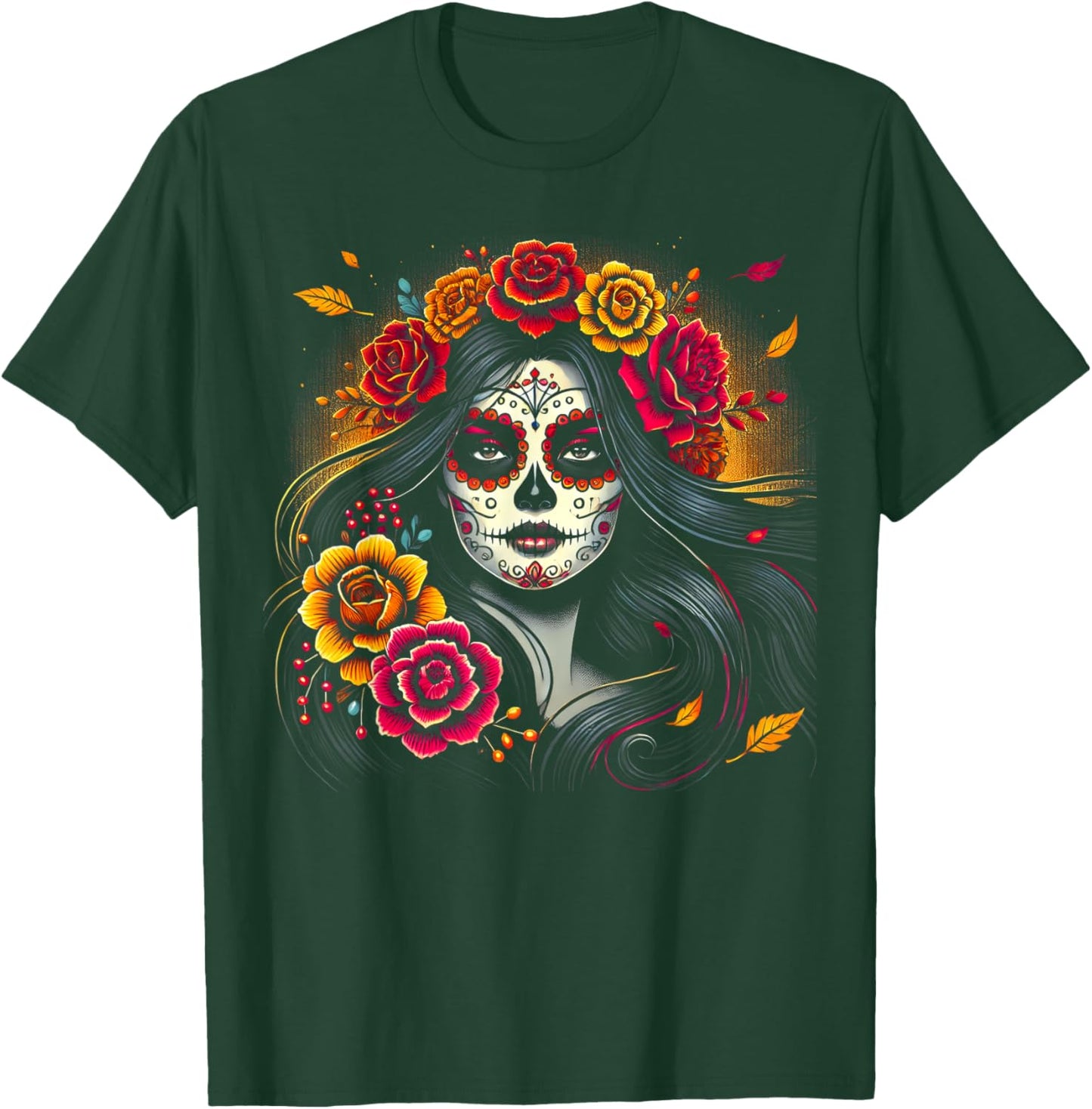 De Los Muertos La Catrina Day of the Dead Sugar Skull Women T-Shirt - T-Shirt | Forest