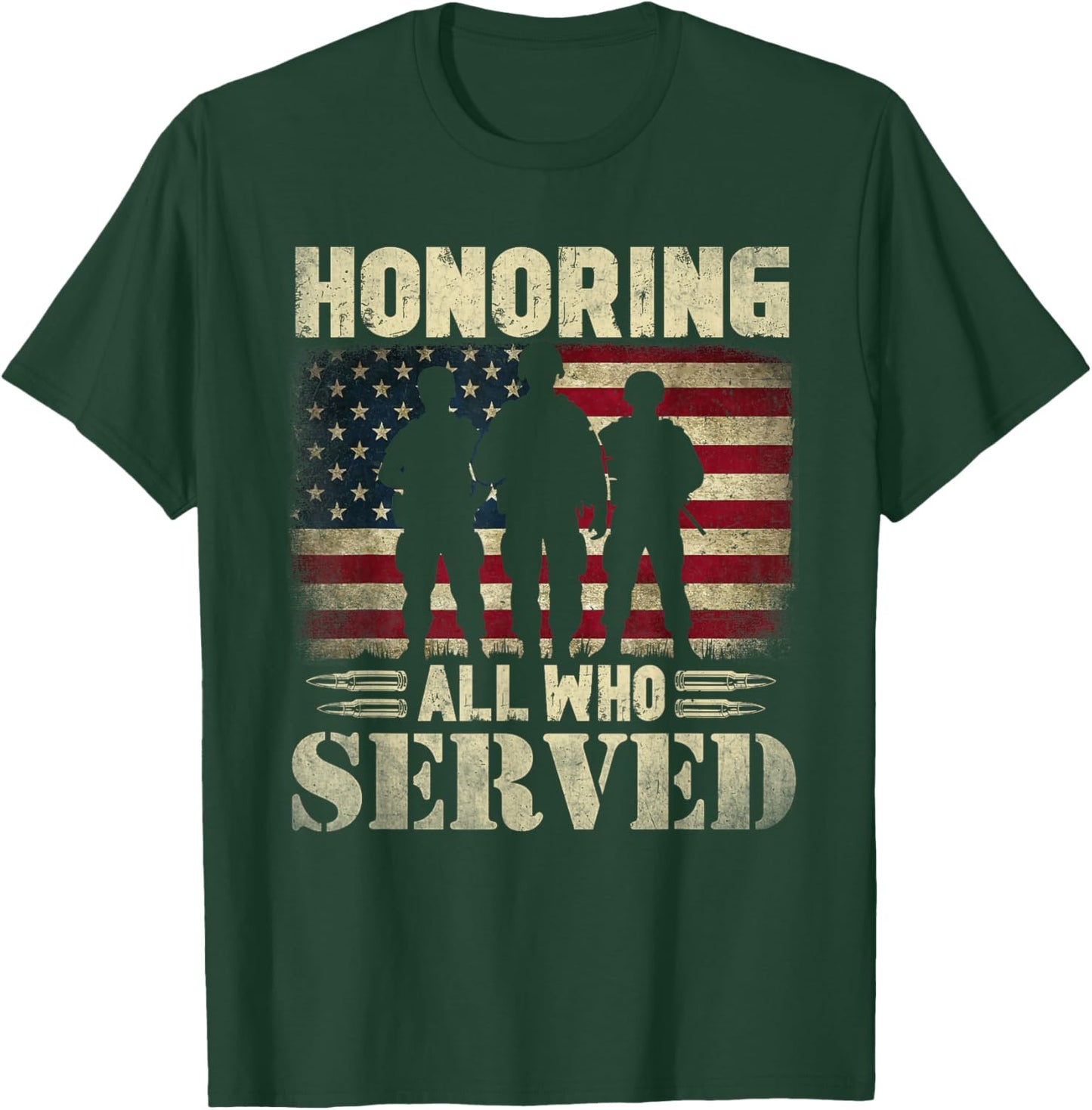 Honoring All Who Served Thank You Veterans Day T-Shirt - T-Shirt | Forest