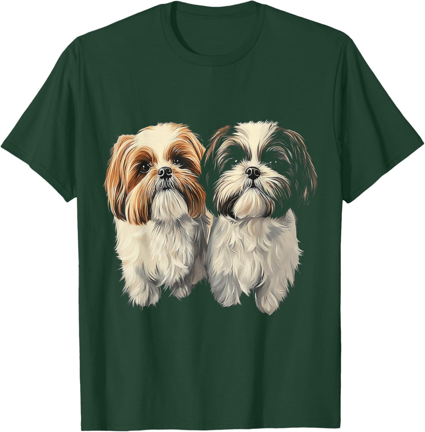 Shih Tzu Dog Motif Pet Artwork Shih Tzu T-Shirt - T-Shirt | Forest