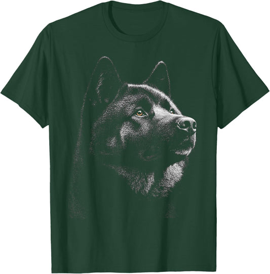Akita Dog Graphic Pet Illustration Akita T-Shirt - T-Shirt | Forest