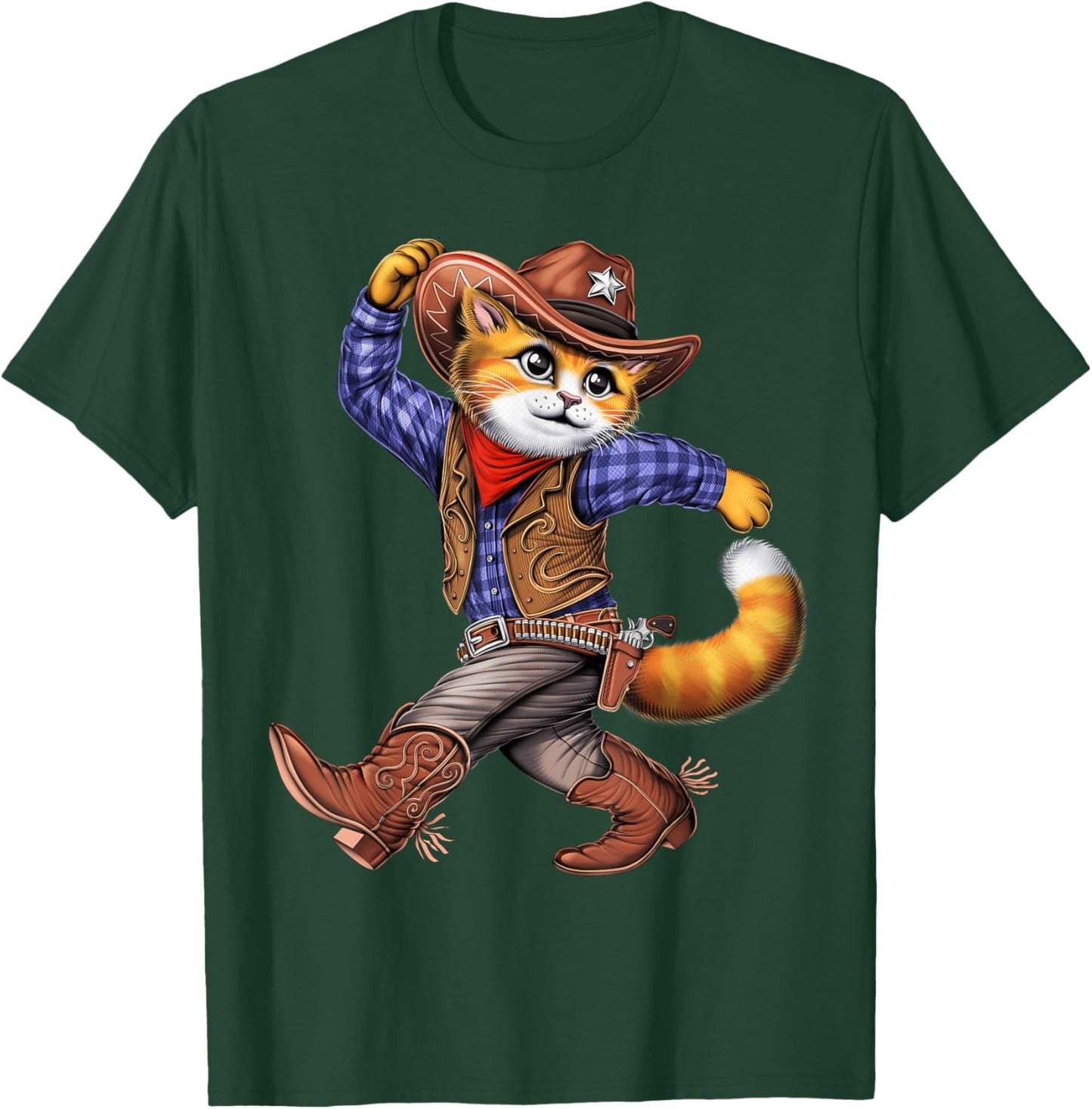 Cat Cowboy Western Country Rodeo Funny Cat T-Shirt - T-Shirt | Forest