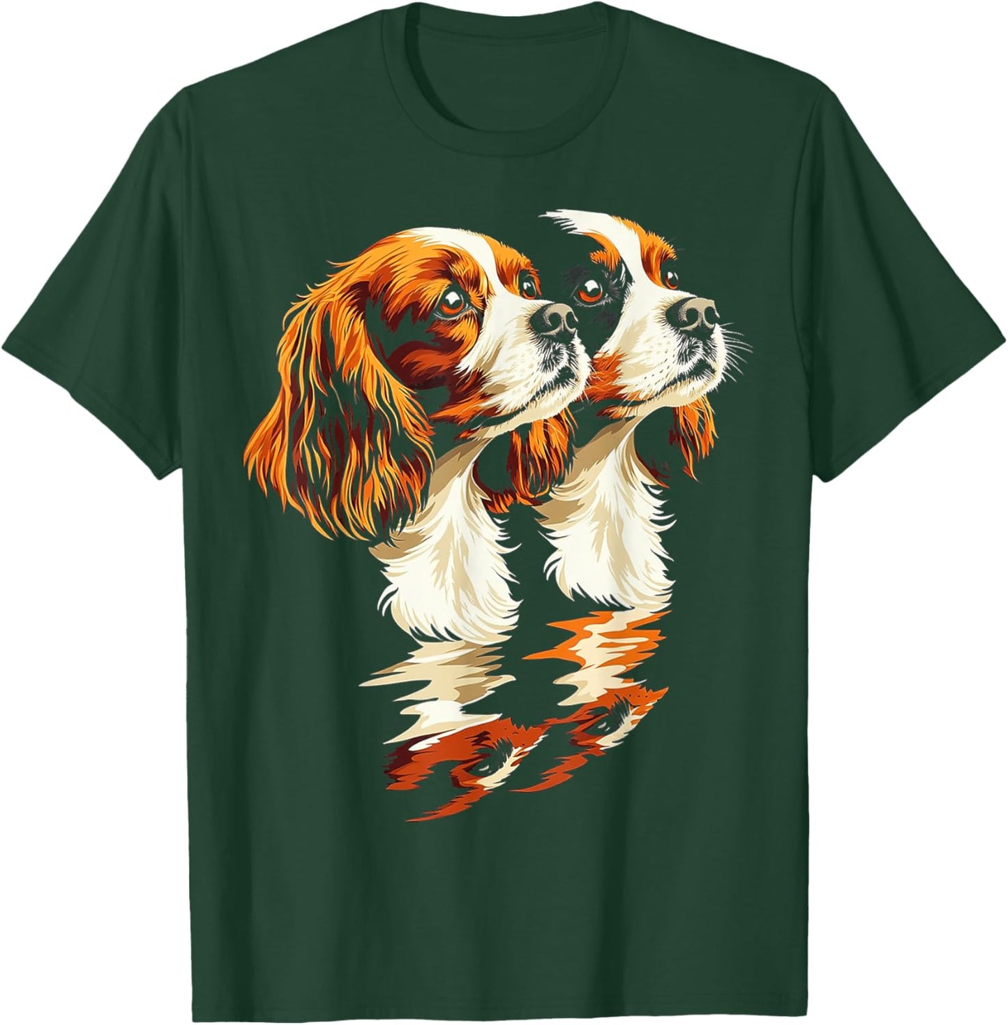 Cavalier King Charles Spaniel Dog Graphic Pet Artwork Men Women Kids T-Shirt - T-Shirt | Forest
