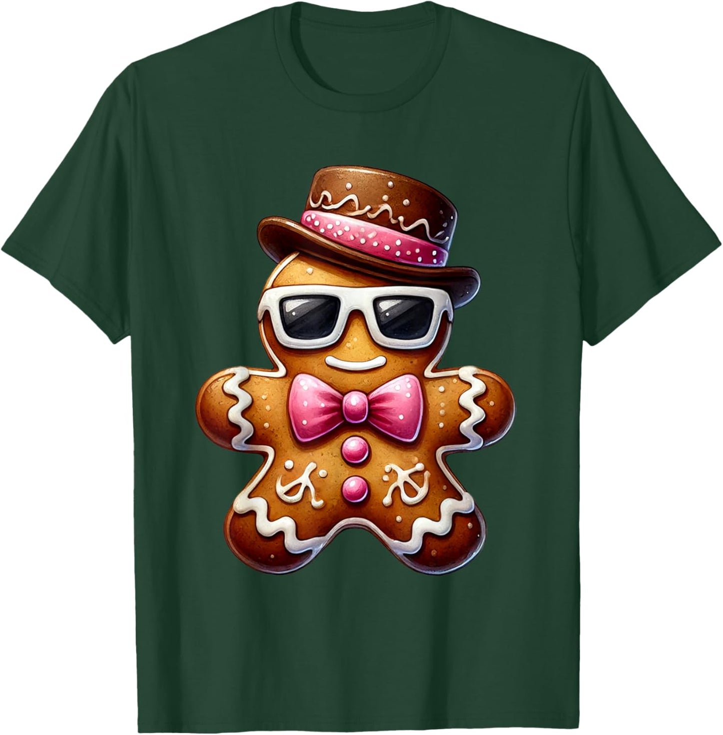 Gingerbread Man Cookie Christmas Pink Coquette Xmas Boy Kids T-Shirt - T-Shirt | Forest