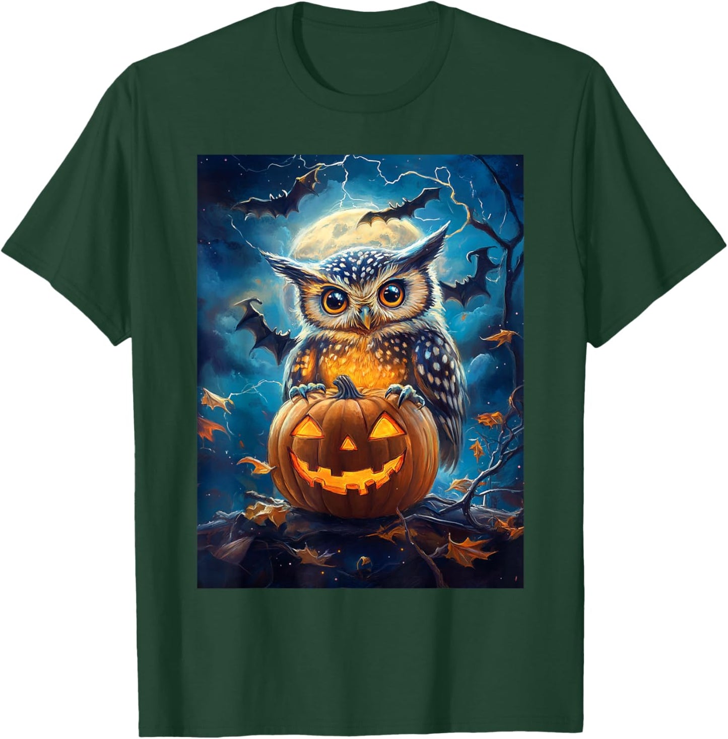 Halloween Girls Owl Boys Spooky Scary Pumpkin Kids Halloween T-Shirt - T-Shirt | Forest
