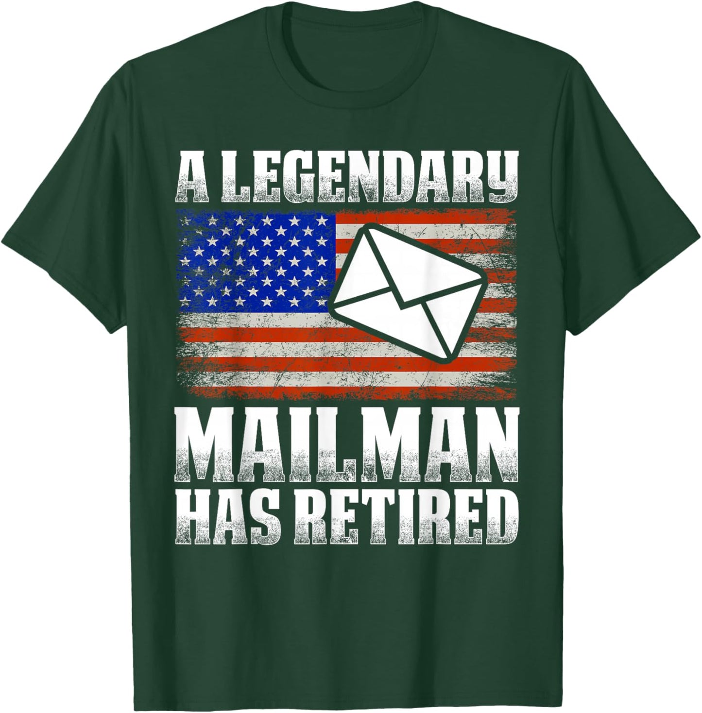 Retired Postal Worker Mailman & Mail Carrier Retirement T-Shirt - T-Shirt | Forest