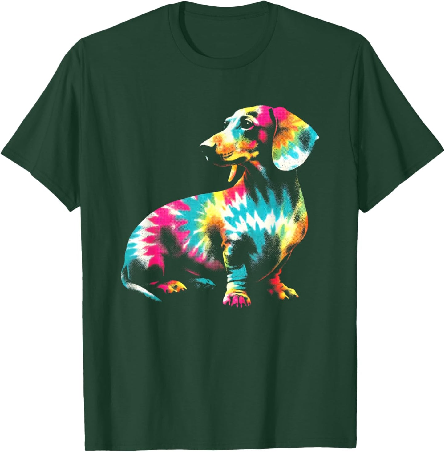 Dachshund Tie Dye - Vintage Dachshund Dog Breed Lover T-Shirt - T-Shirt | Forest