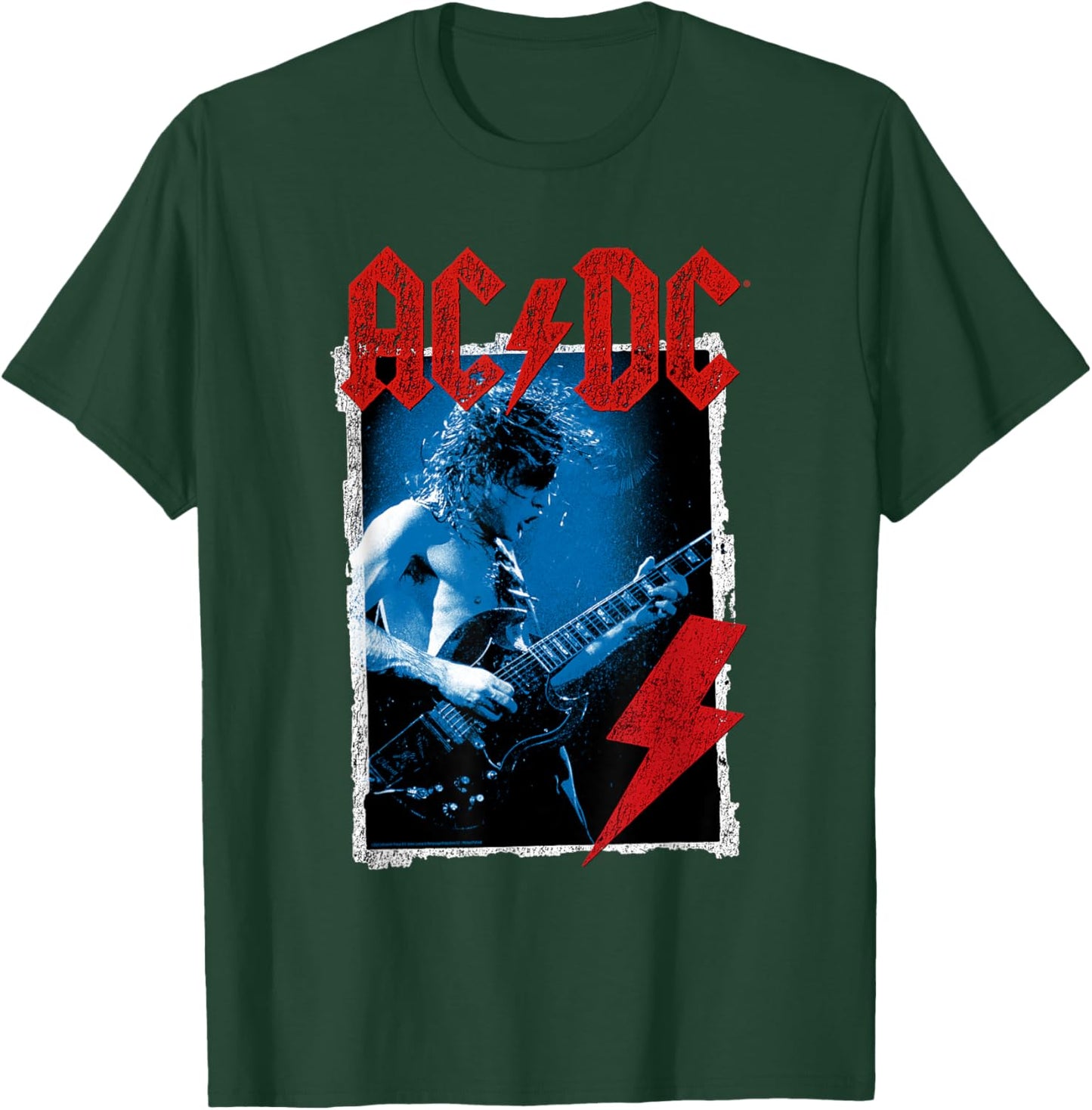 AC/DC Angus Young Blue Photo by Michael Putland T-Shirt - T-Shirt | Forest