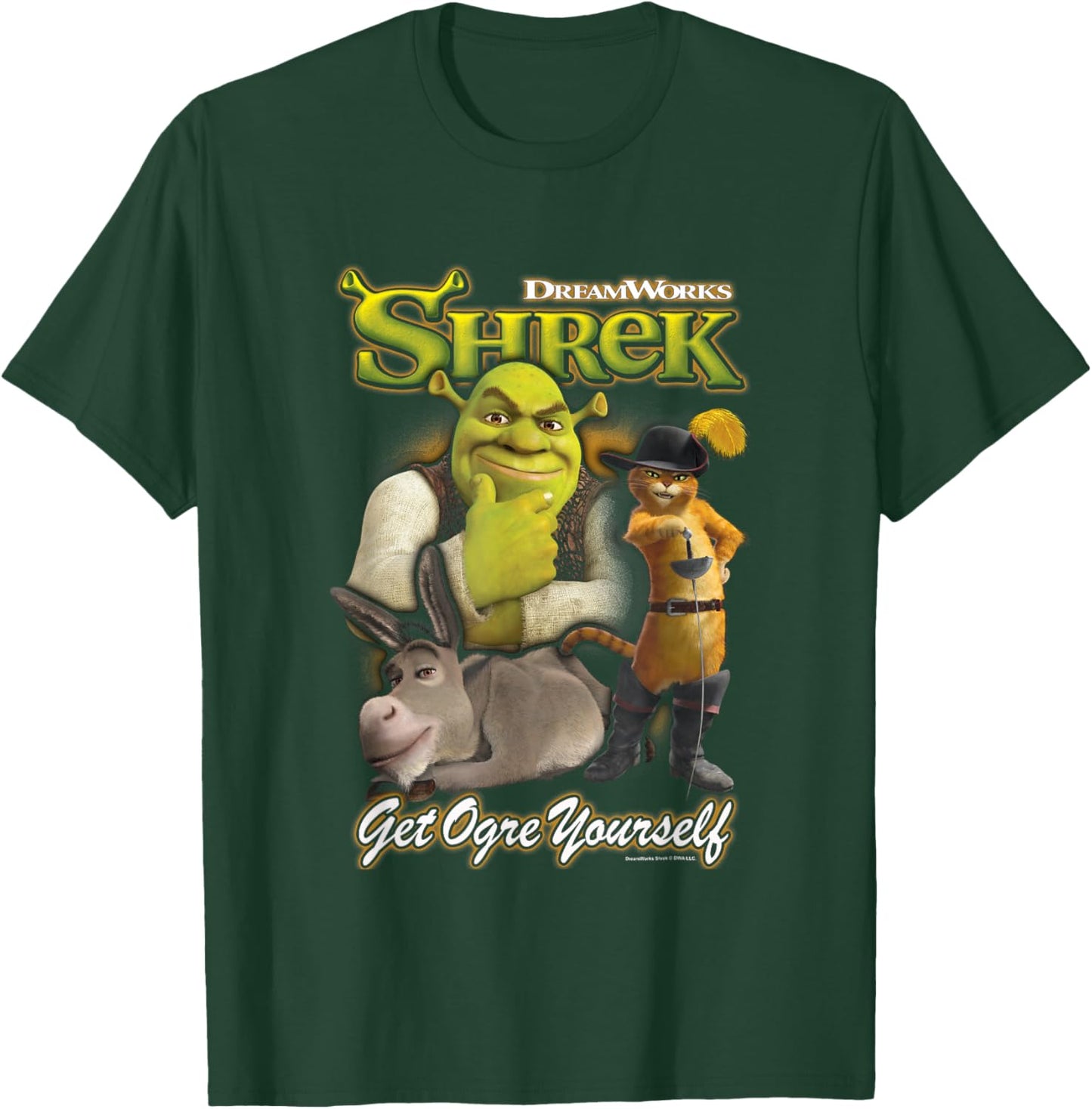 Shrek Get Ogre Yourself Donkey Shrek Puss in Boots 90's Logo T-Shirt - T-Shirt | Forest