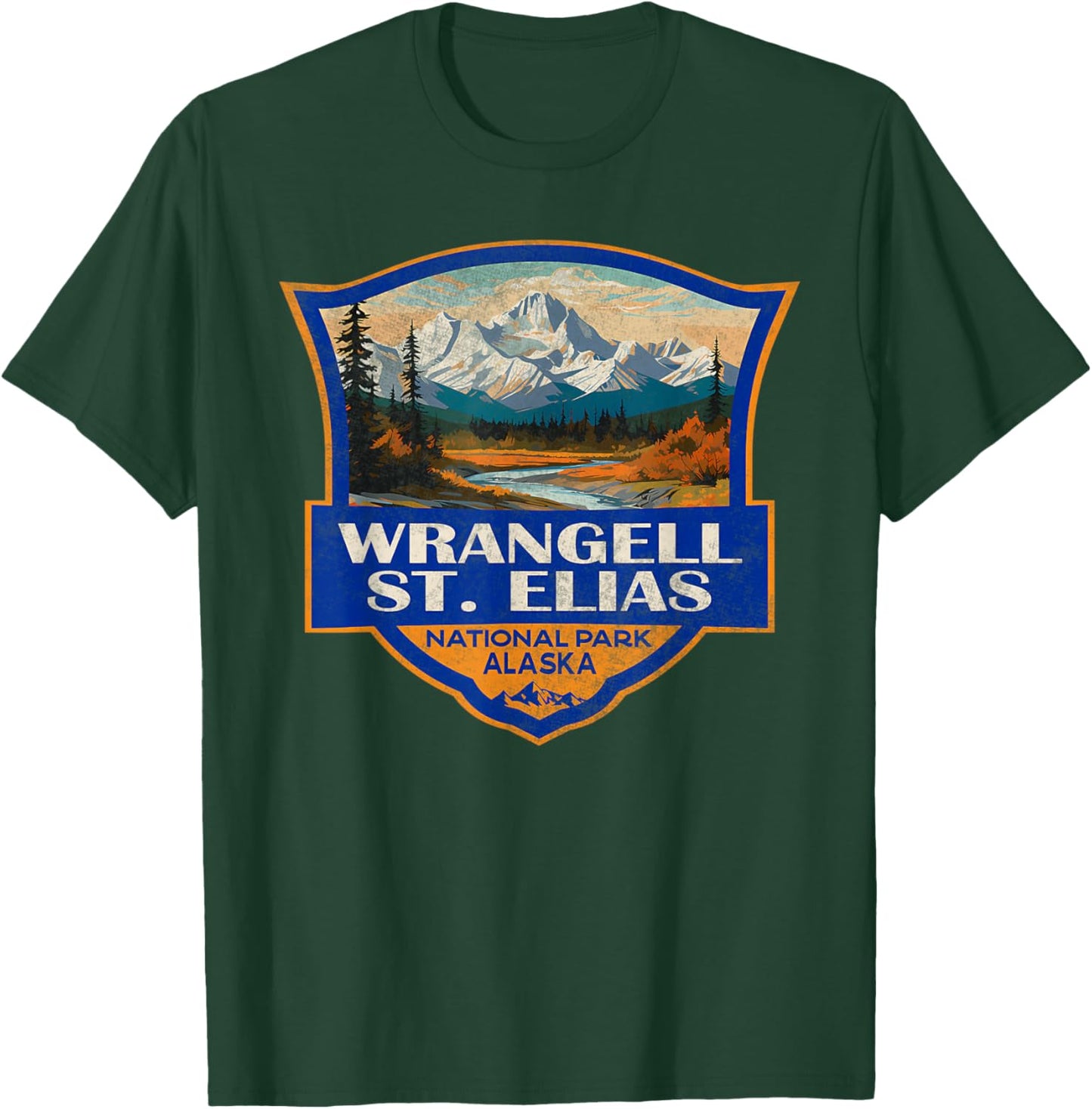Vintage Wrangell St Elias National Park Retro Badge Mountain T-Shirt - T-Shirt | Forest