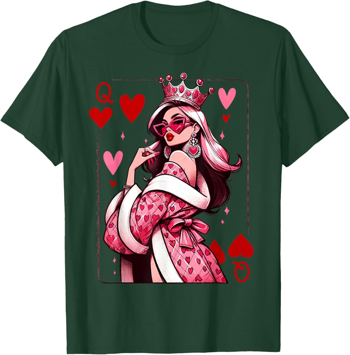 Queen of Hearts Playing Cards Deck of Cards Queen Card T-Shirt - T-Shirt | Forest