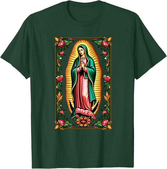 Our Lady Virgen De Guadalupe Virgin Mary Catholic Saint Art T-Shirt - T-Shirt | Forest