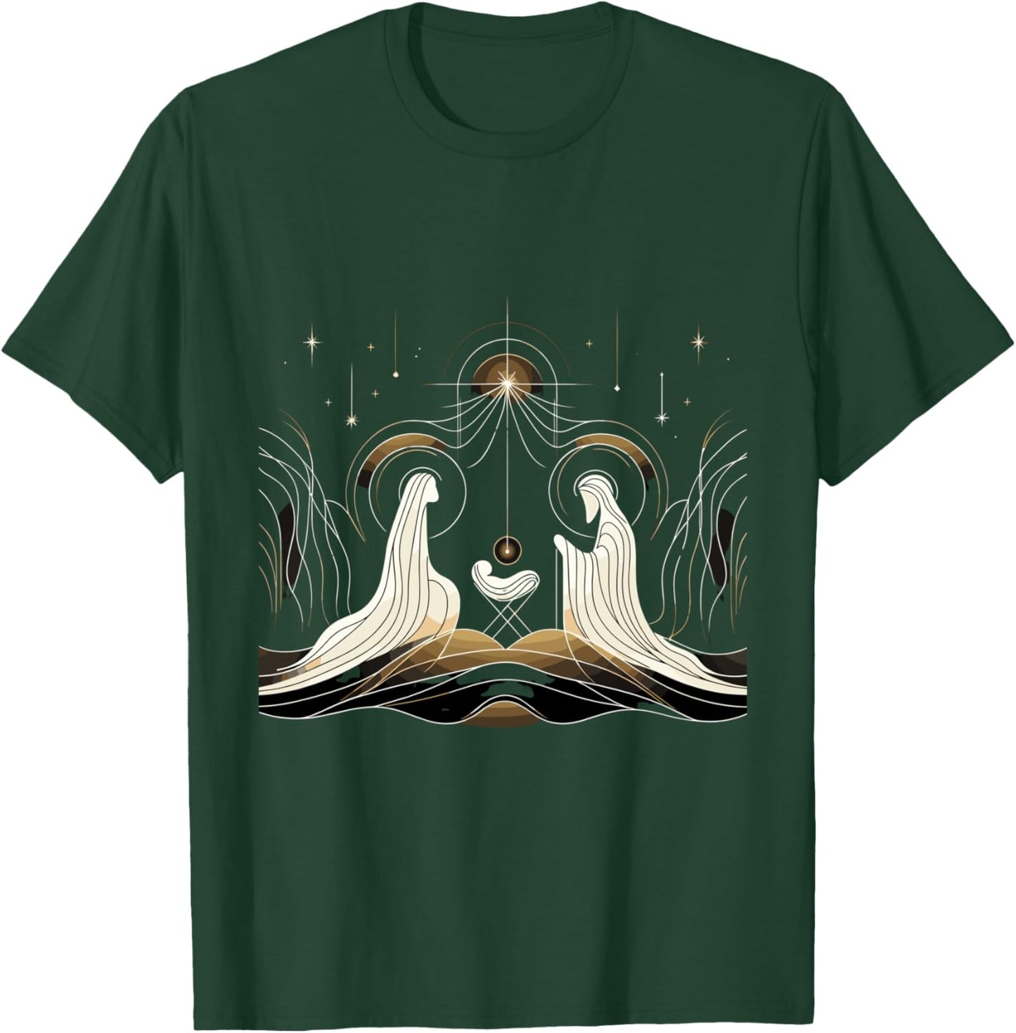 Minimalist Nativity Scene - Christmas Art T-Shirt - T-Shirt | Forest